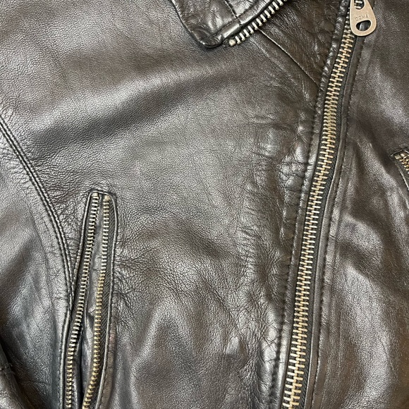 DOMA Asymetrical Genuine Leather Moto Jacket Size Small - Picture 5 of 10